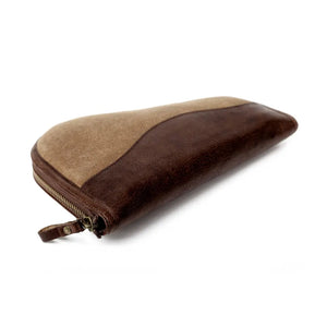 White Wing Waxed Canvas Hunting Pistol Case by Mission Mercantile Leather Goods, handmade leather goods detail photo 7