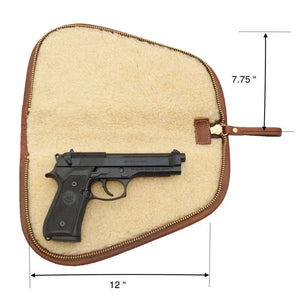 White Wing Waxed Canvas Hunting Pistol Case by Mission Mercantile Leather Goods, handmade leather goods detail photo 17