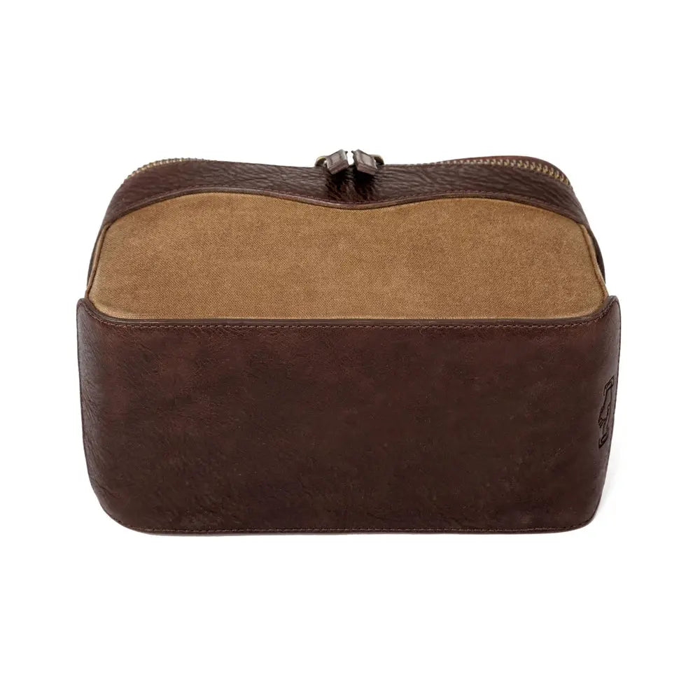 White Wing Waxed Canvas Hunting Shell Bag by Mission Mercantile Leather Goods, handmade leather goods detail photo 7