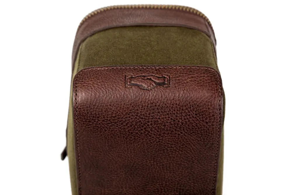White Wing Waxed Canvas Hunting Shell Bag by Mission Mercantile Leather Goods, handmade leather goods detail photo 15