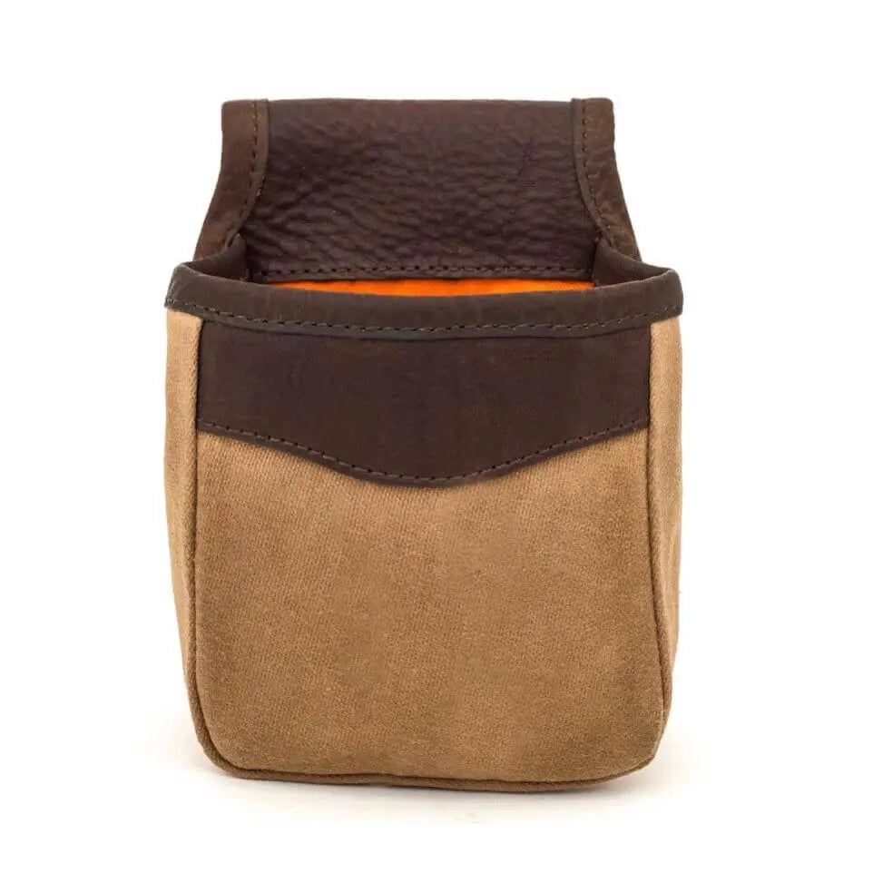White Wing Waxed Canvas Hunting Single Belt Pouch by Mission Mercantile Leather Goods, handmade leather goods detail photo 2