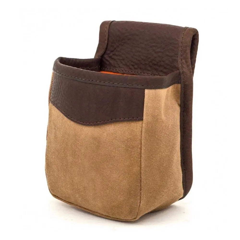 White Wing Waxed Canvas Hunting Single Belt Pouch by Mission Mercantile Leather Goods, handmade leather goods detail photo 4