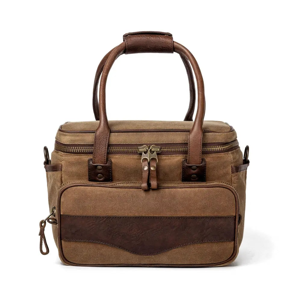 White Wing Waxed Canvas Scout Cooler by Mission Mercantile Leather Goods, handmade leather goods detail photo 2