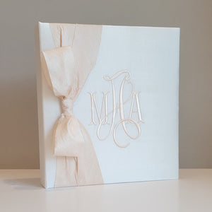 Baby Memory Book - White Silk (w/ SILK Bow) by AP Creations in Tuscaloosa, paper gift detail photo 7