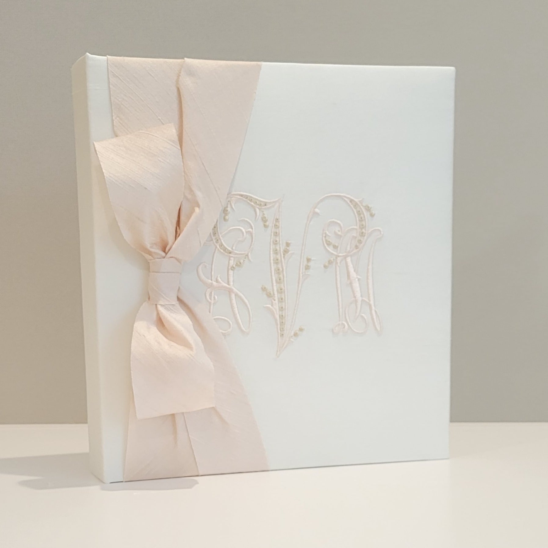 Baby Memory Book - White Silk (w/ SILK Bow) by AP Creations in Tuscaloosa, paper gift detail photo 6