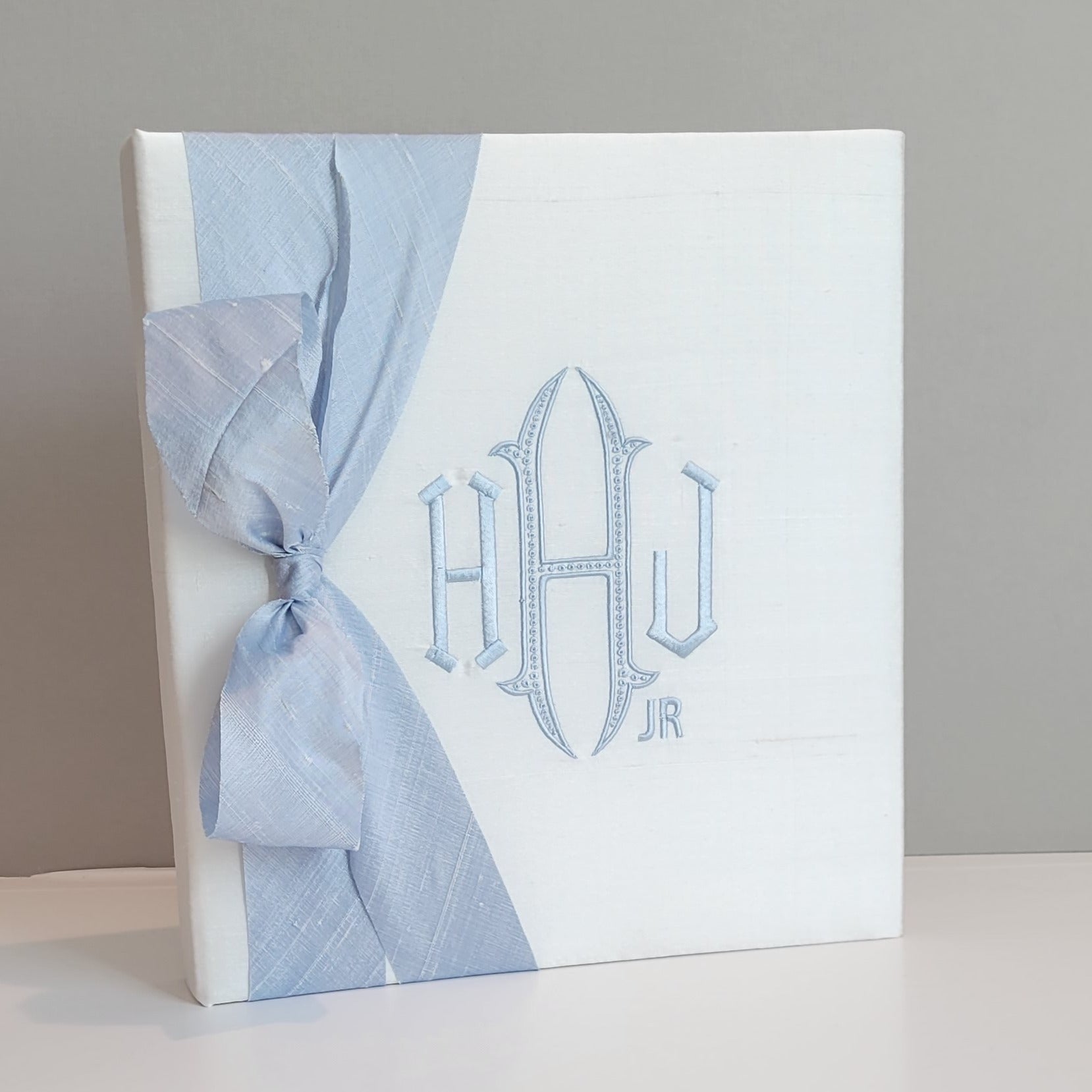 Baby Memory Book - White Silk (w/ SILK Bow) by AP Creations in Tuscaloosa, paper gift main product photo