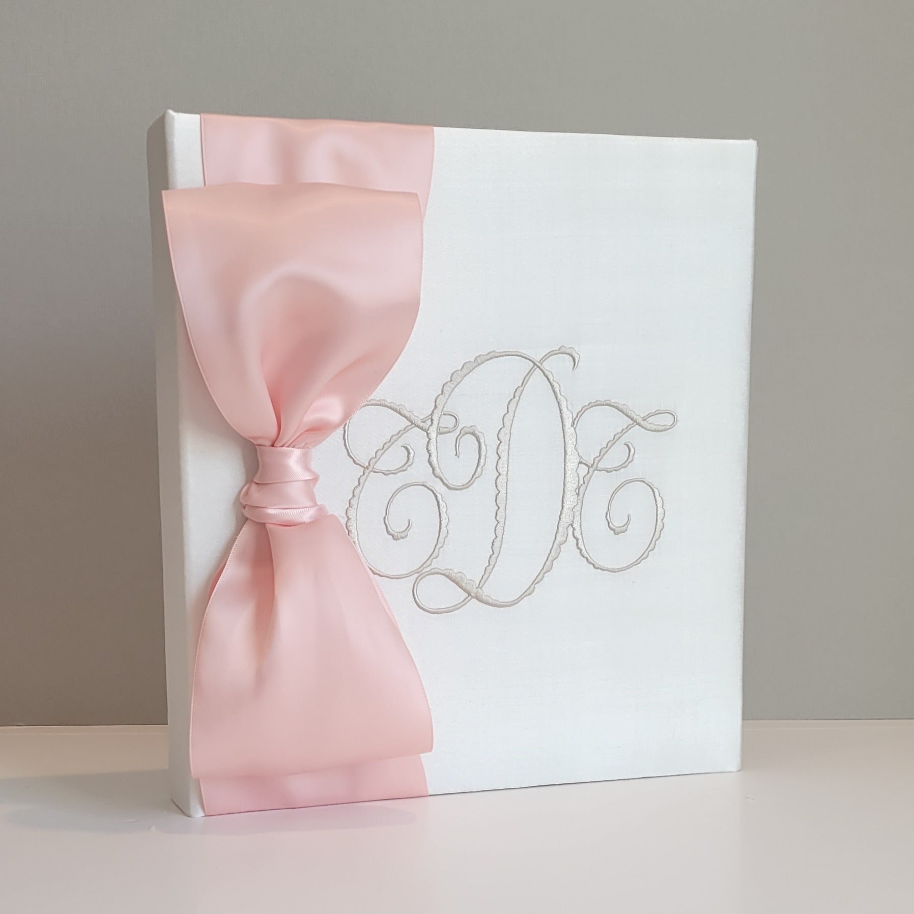 Baby Memory Book - White Silk (w/ SATIN Bow) by AP Creations in Tuscaloosa, paper gift detail photo 2