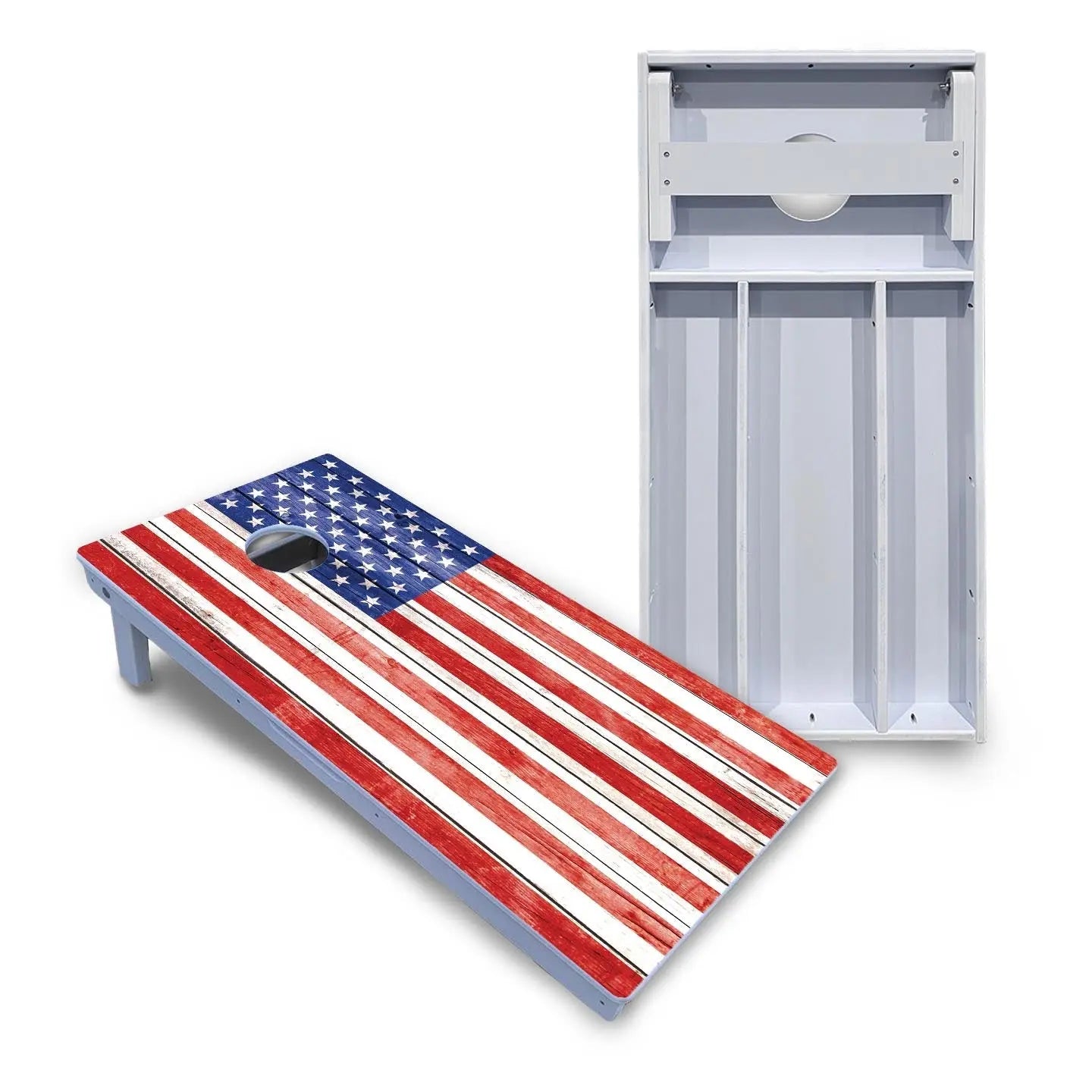 Whitewash Flag Cornhole Boards - All Weather Series by Cornhole Solutions, custom cornhole board main product photo