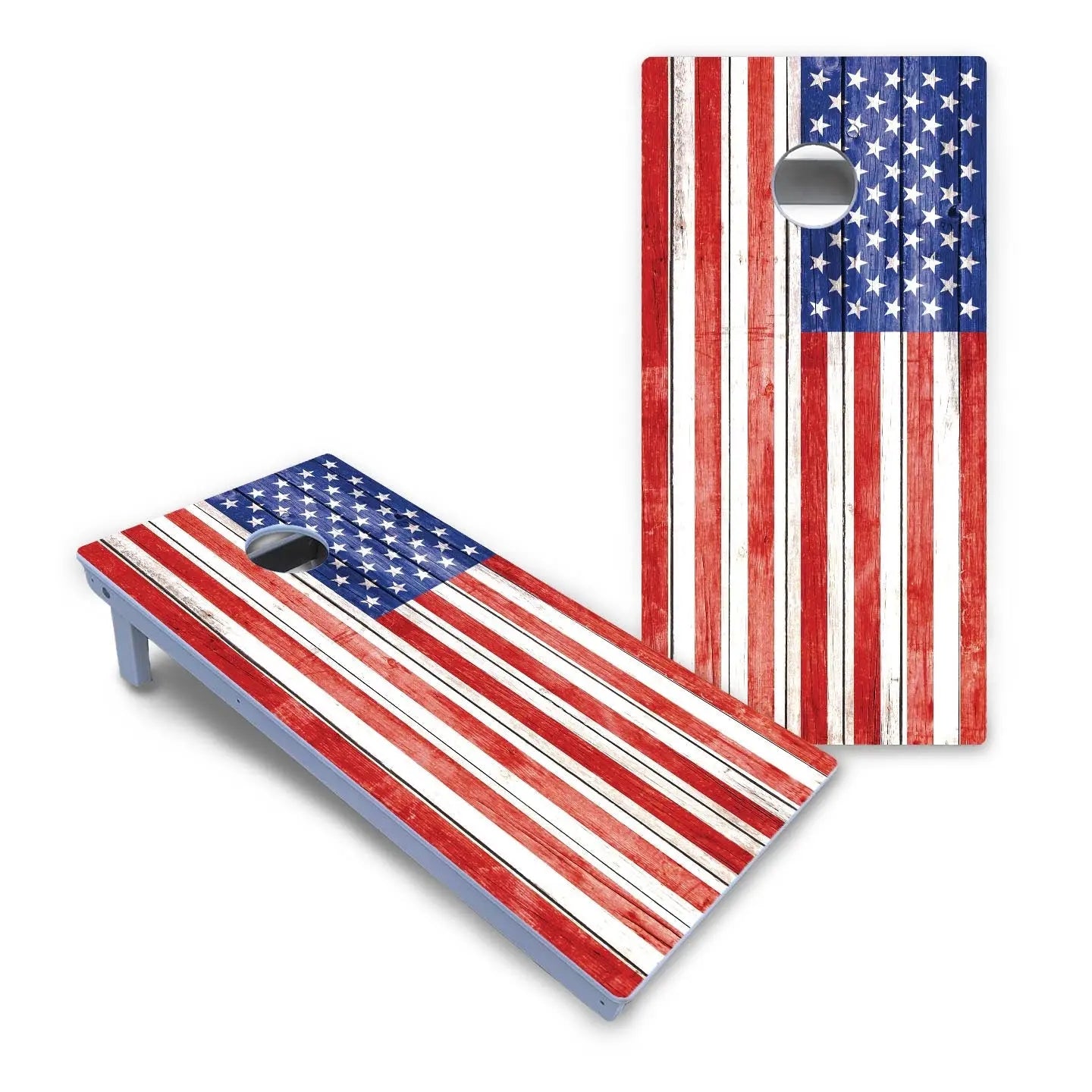 Whitewash Flag Cornhole Boards - All Weather Series by Cornhole Solutions, custom cornhole board detail photo 2