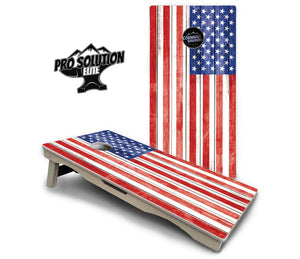 Whitewash Flag Cornhole Boards - Pro Solution Elite Series Cornhole Solutions