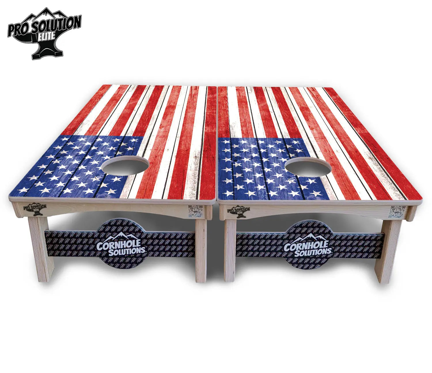 Whitewash Flag Cornhole Boards - Pro Solution Elite Series Cornhole Solutions