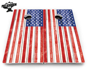 Whitewash Flag Cornhole Boards - Pro Solution Elite Series Cornhole Solutions