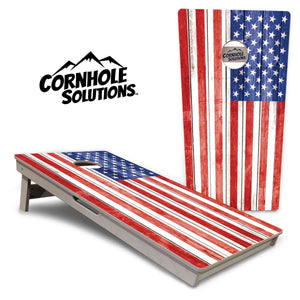 Whitewash Flag Cornhole Boards - Professional Tournament Series by Cornhole Solutions, custom cornhole board main product photo