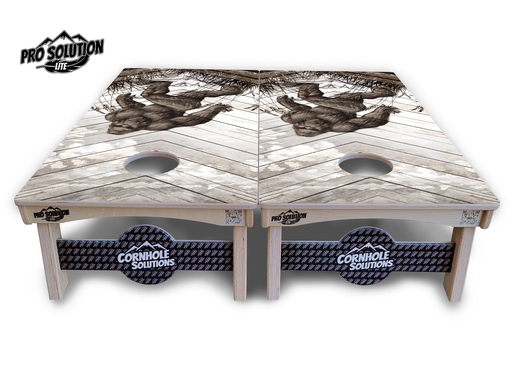 Bigfoot Whitewash Cornhole Boards - Pro Solution Lite Series Cornhole Solutions