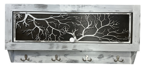 Winter Family Tree Gun Concealment Decor - Handcrafted Wooden Gun Cabinets - Gun Shelf Hidden Storage for Rifles, Shotguns, & Handguns - Quick Access Hidden Wall Safe