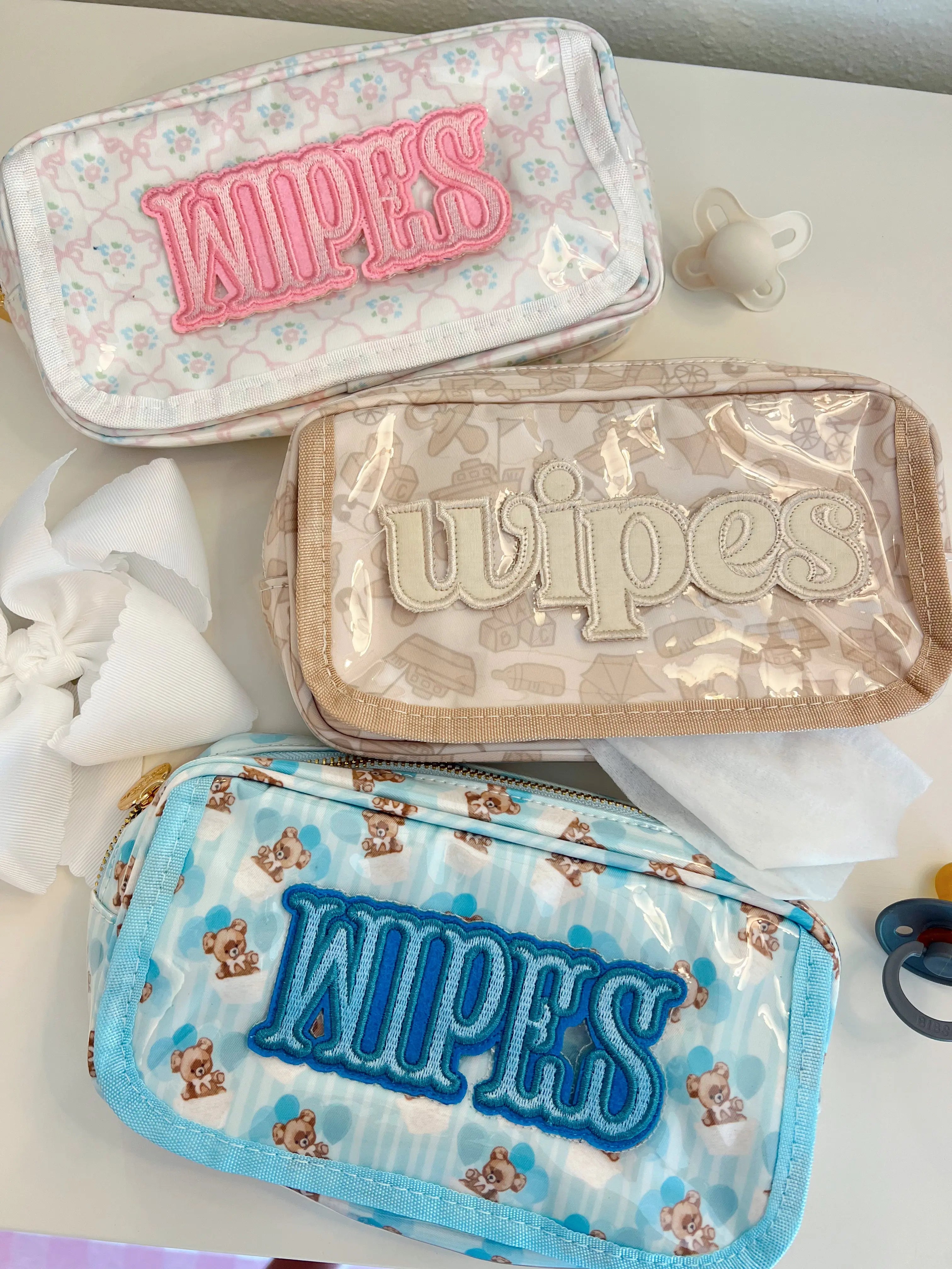 Wipes Pouch - Clear Coat Bag by KenzKustomz, handmade leather goods main product photo