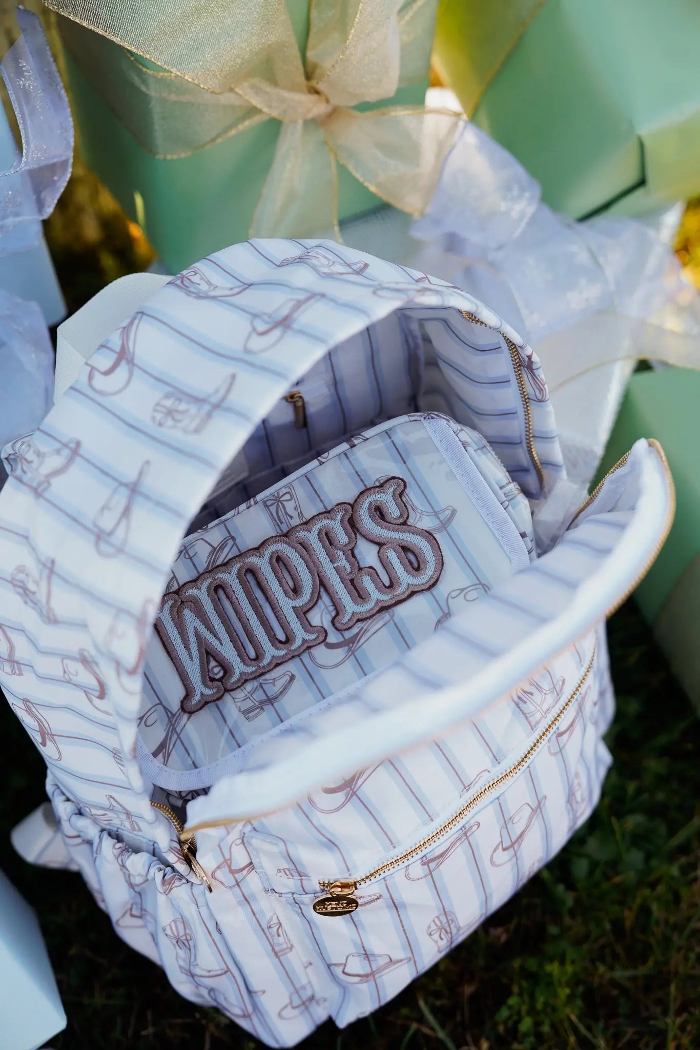 Wipes Pouch - Western Blues Clear Coat Bag by KenzKustomz, handmade leather goods main product photo