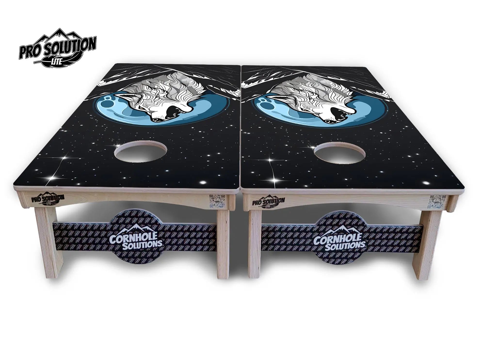 Wolf Howling Cornhole Boards - Pro Solution Lite Series by Cornhole Solutions, custom cornhole board detail photo 2