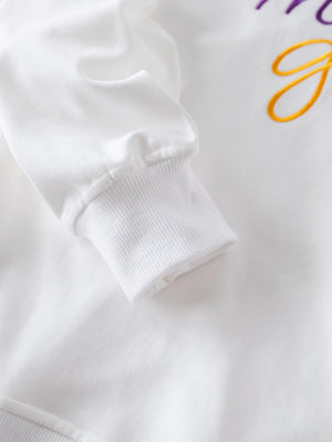 Women's Mardi Gras Sweatshirt With Side Bow by Nola Tawk, Southern lifestyle apparel detail photo 5