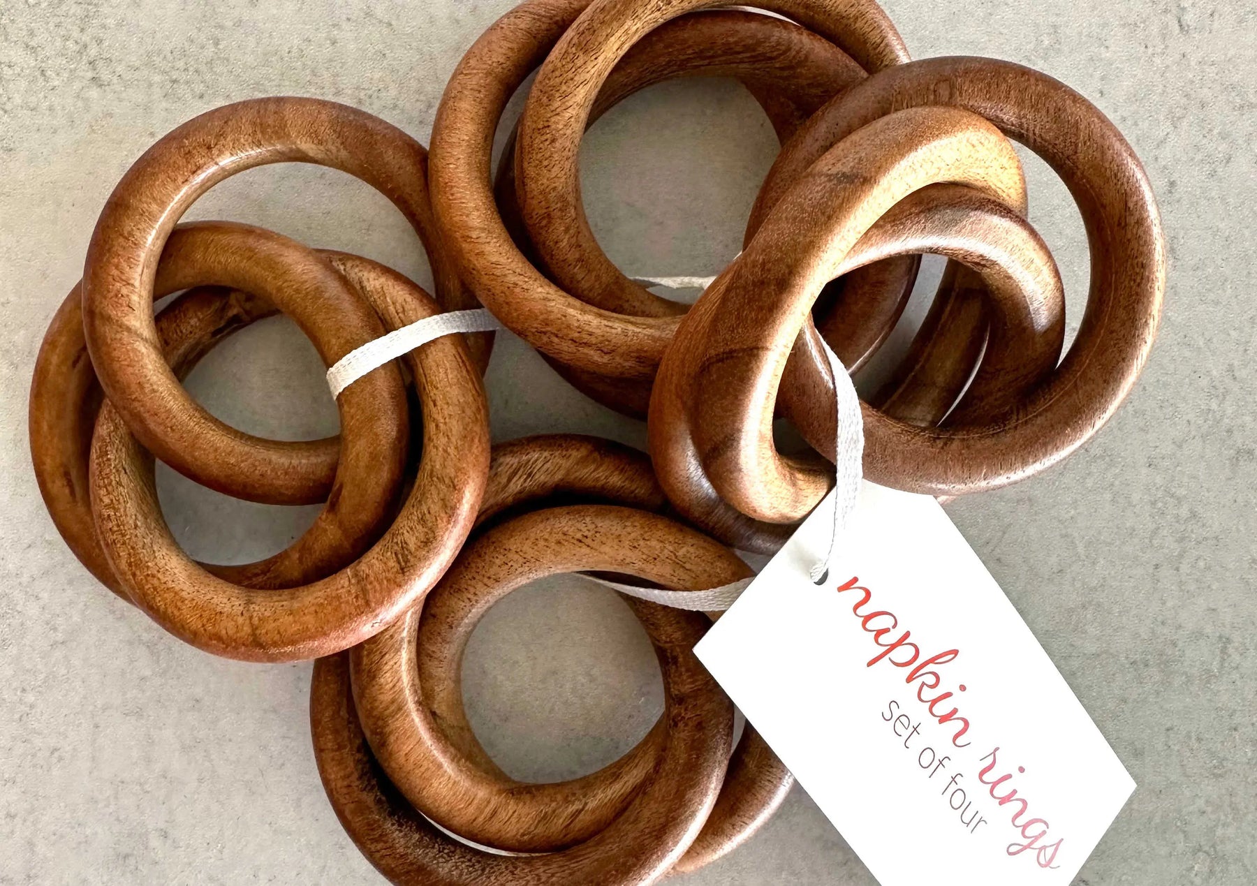 Wood Bangles Napkin Rings, set of four by Dot and Army, handmade jewelry main product photo
