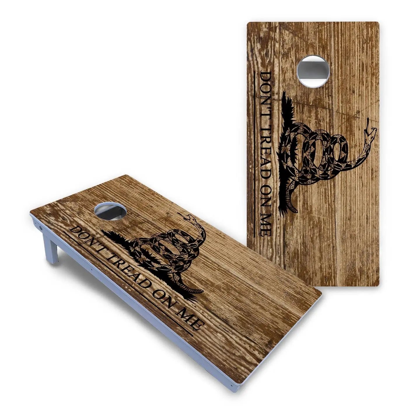 Wood DTOM & Flag Cornhole Boards - All Weather Series by Cornhole Solutions, custom cornhole board detail photo 2
