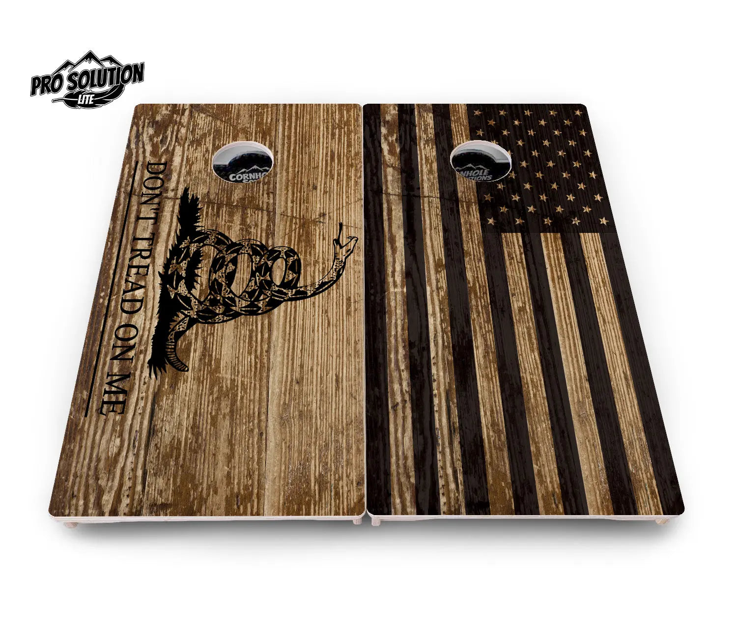 Wood Flag & DTOM Cornhole Boards - Pro Solution Lite Series Cornhole Solutions