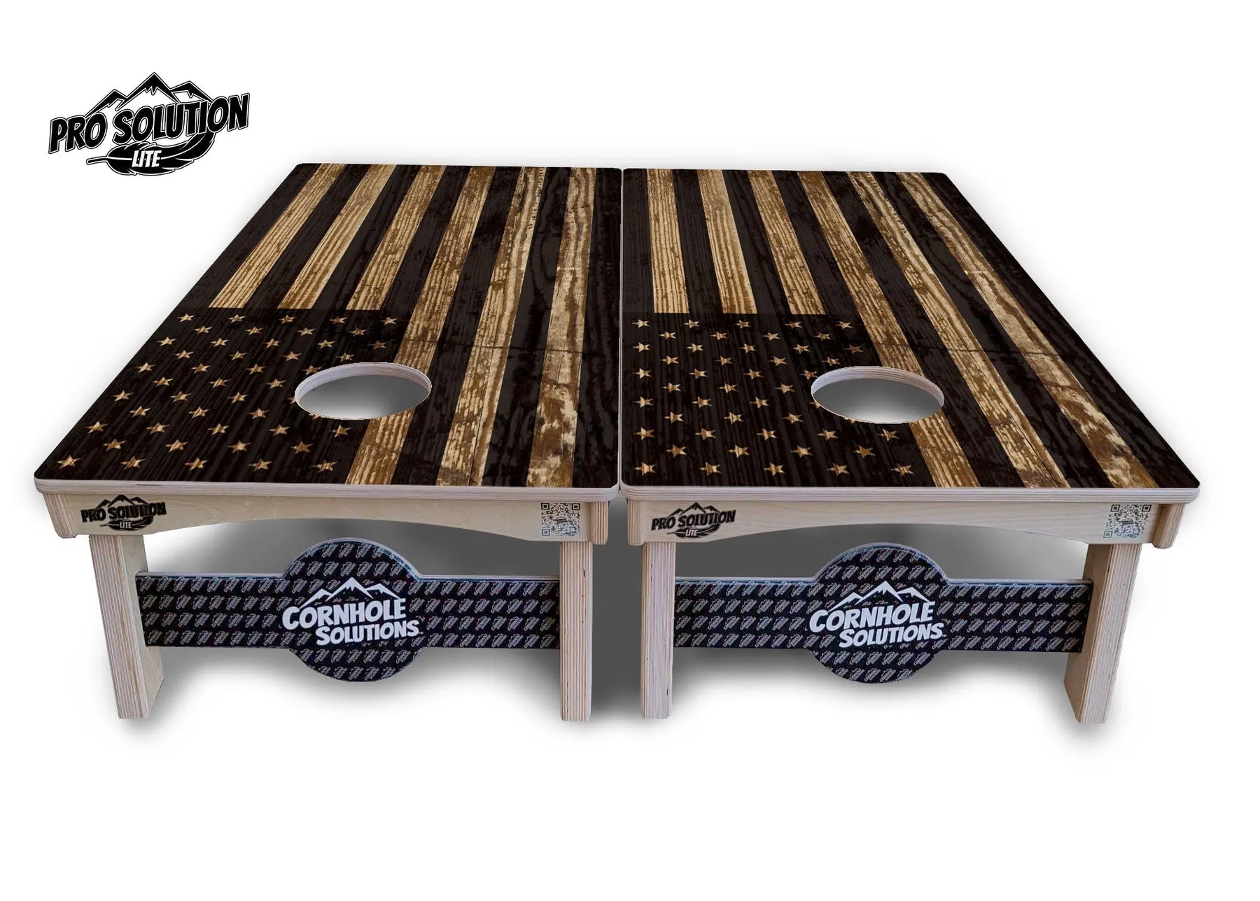 Wood Flag & DTOM Cornhole Boards - Pro Solution Lite Series Cornhole Solutions