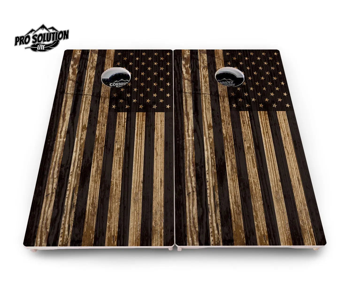 Wood Flag & DTOM Cornhole Boards - Pro Solution Lite Series Cornhole Solutions
