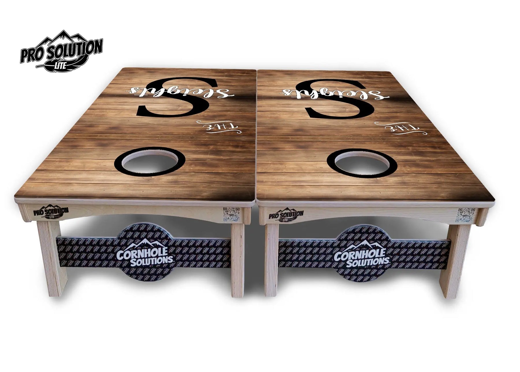 Wood Slat Letter Name Cornhole Boards - Pro Solution Lite Series Cornhole Solutions
