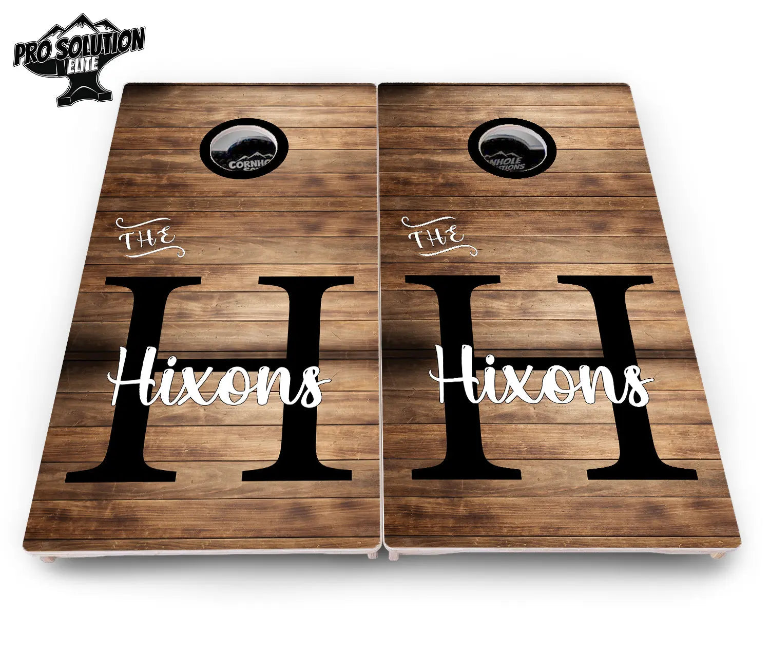 Wood Slat Name Cornhole Boards - Pro Solution Elite Series by Cornhole Solutions, custom cornhole board detail photo 4