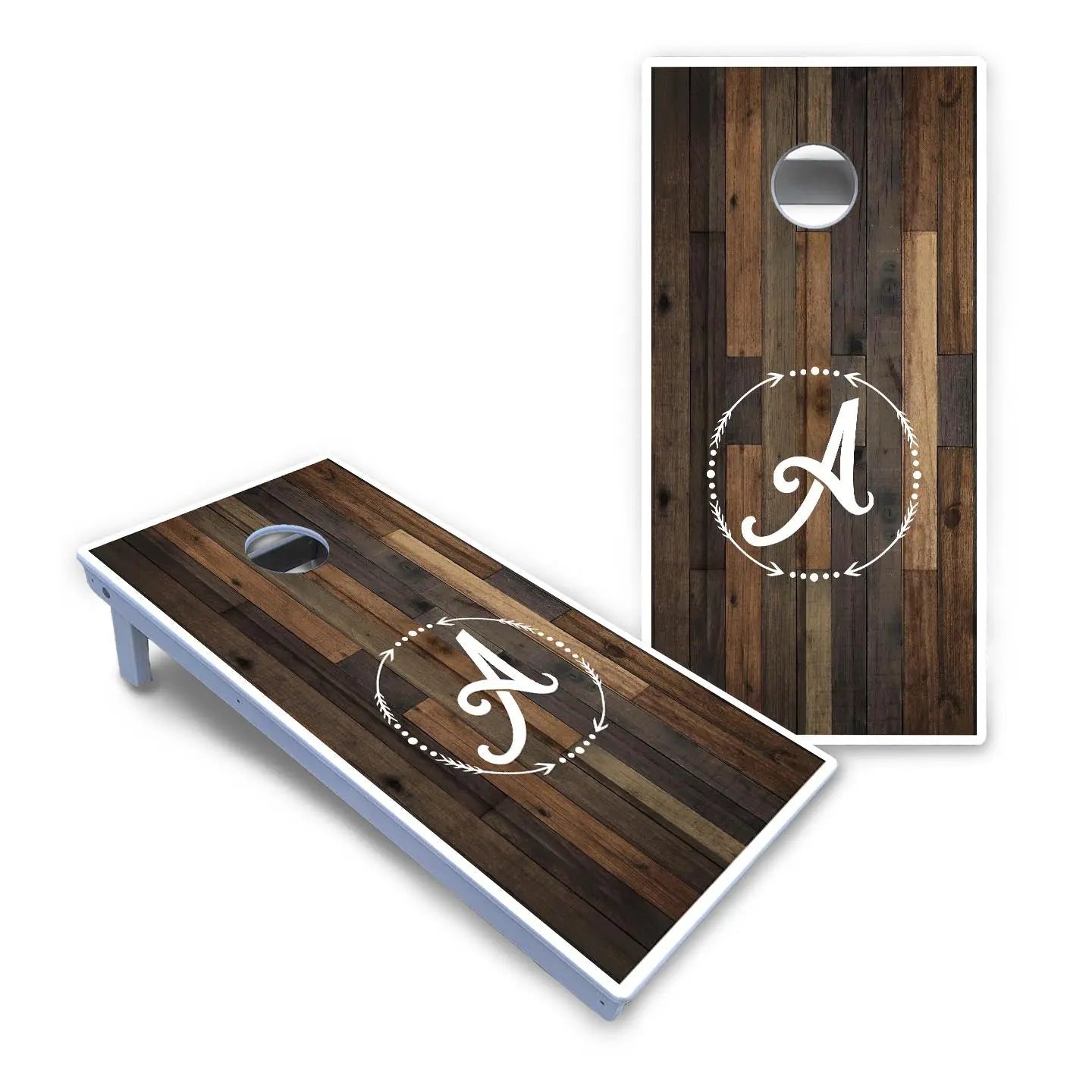 Wood Wreath Letter Cornhole Boards - All Weather Series Cornhole Solutions