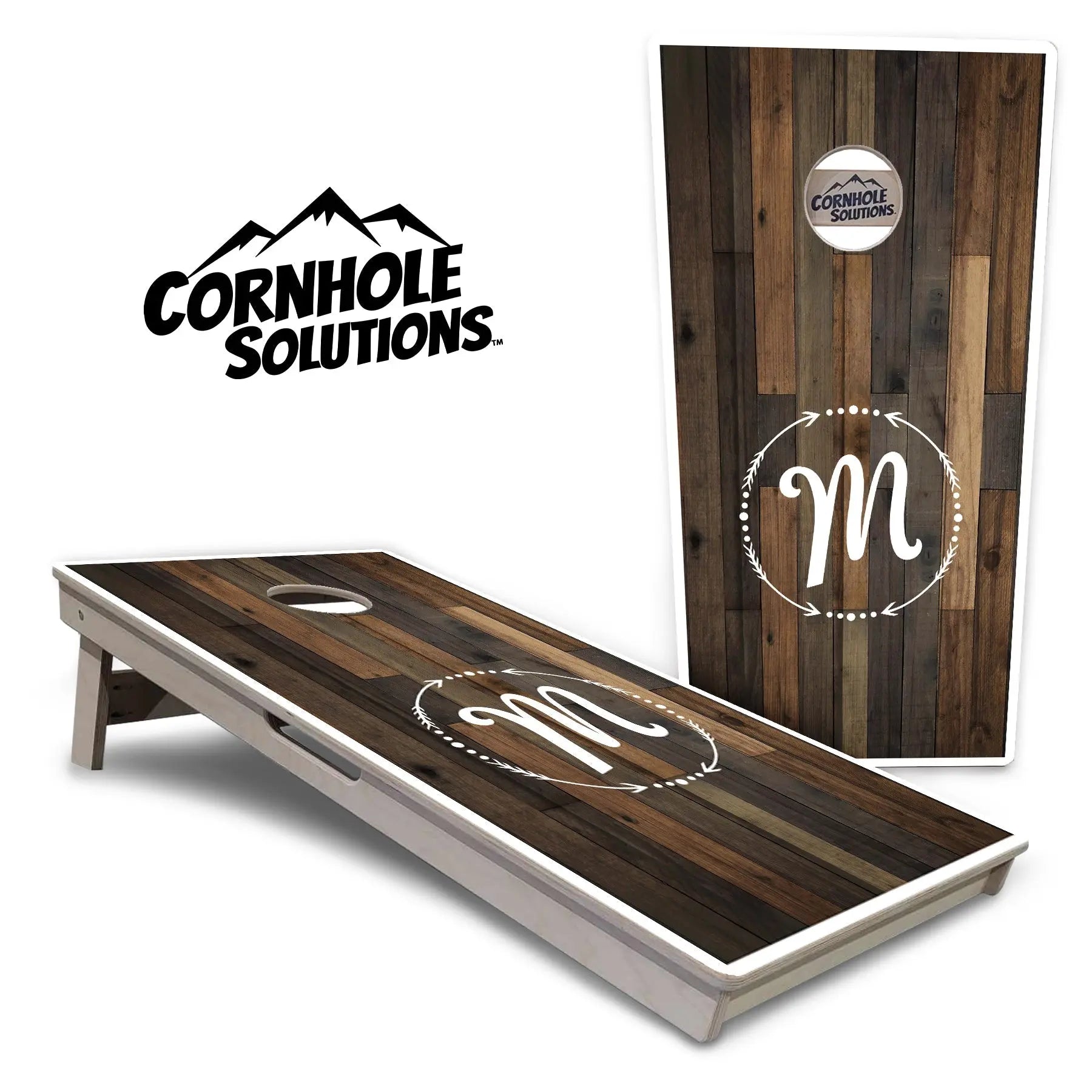 Wood Wreath Letter Cornhole Boards - Professional Tournament Series Cornhole Solutions