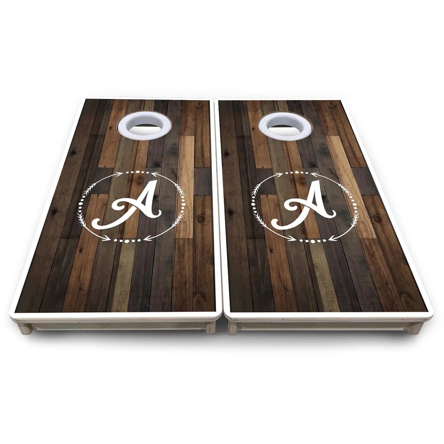 Wood Wreath Letter - Mini or Vacation Size Cornhole Boards by Cornhole Solutions, custom cornhole board detail photo 8
