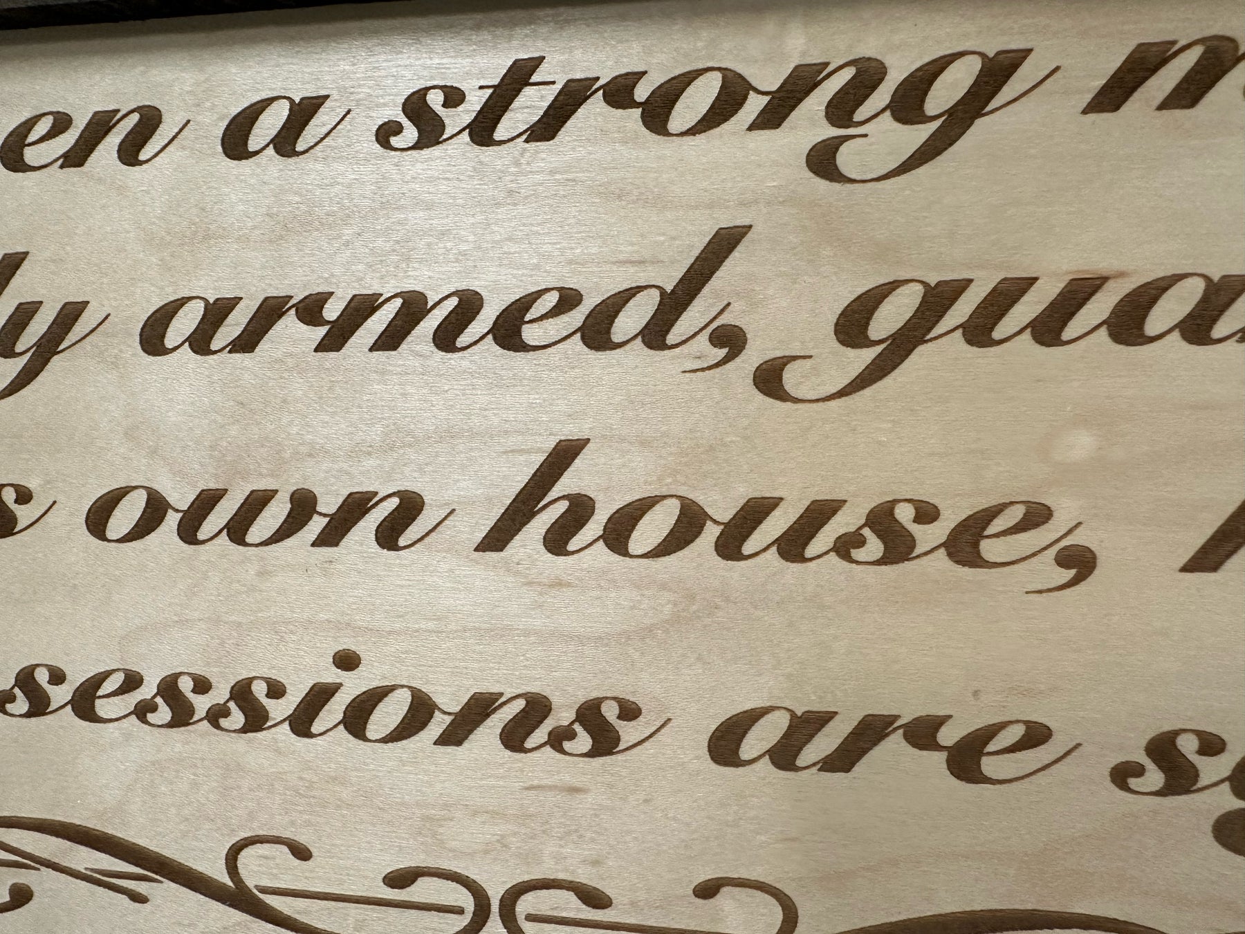 Luke 11:21 Wall Gun Safe - Religious Hidden Gun Safe - Handcrafted Concealment Furniture for Guns - Quick Access Firearm Storage with Magnetic Lock - Hidden Shelf Safe