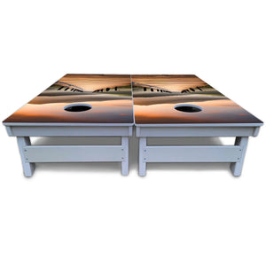 Wooden Bridge Cornhole Boards - All Weather Series by Cornhole Solutions, custom cornhole board detail photo 5