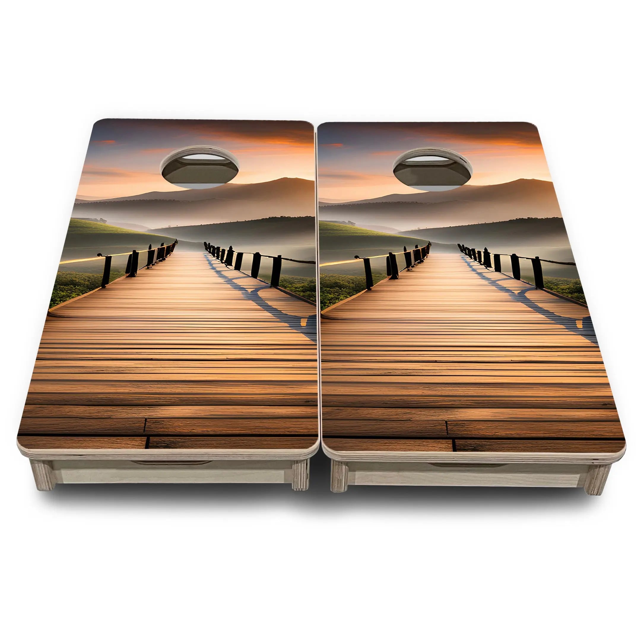 Wooden Bridge - Mini or Vacation Size Cornhole Boards by Cornhole Solutions, custom cornhole board detail photo 2