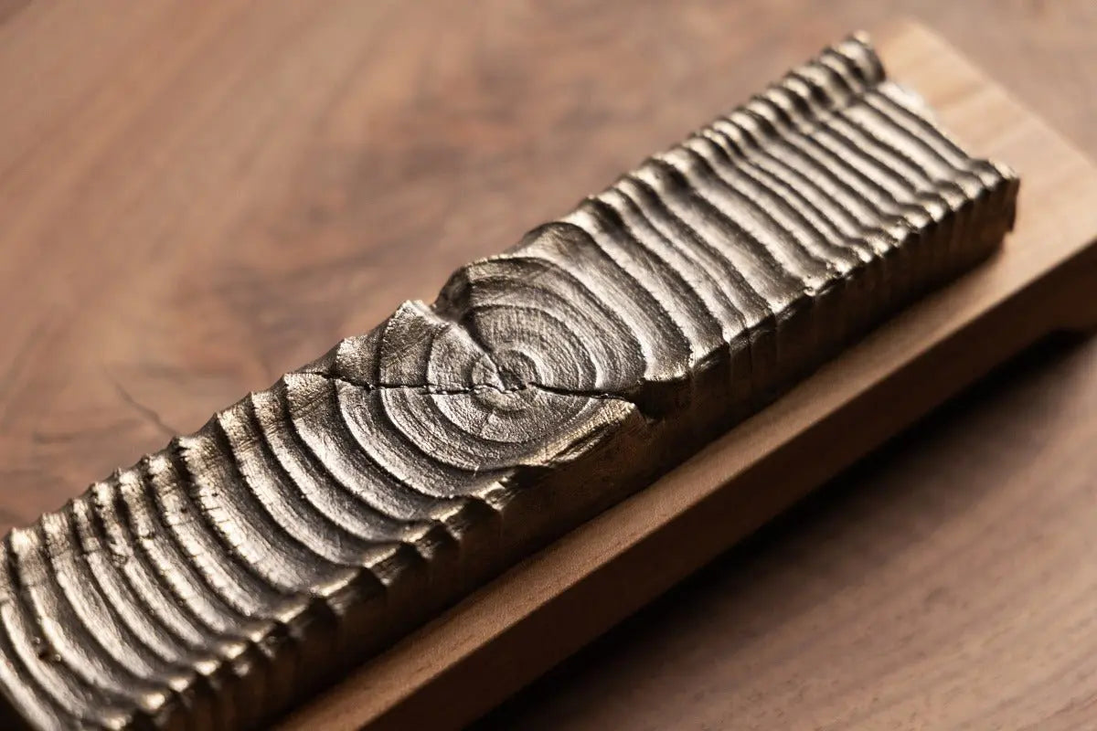 Wooden Incense Holder with Bronze Casting by Alabama Sawyer, Southern home decor detail photo 4