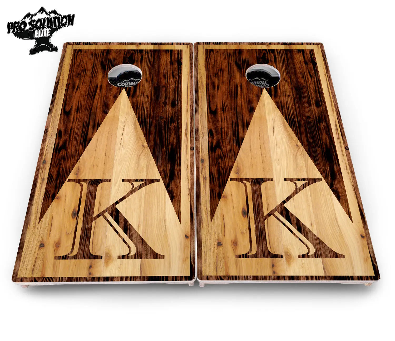 Wooden Triangle Letter Cornhole Boards - Pro Solution Elite Series Cornhole Solutions