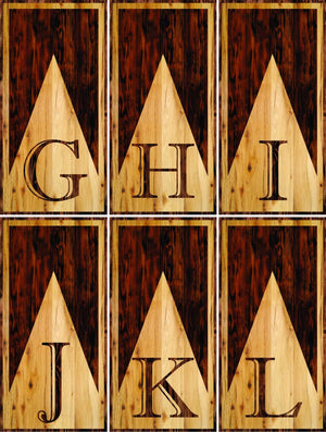 Wooden Triangle Letter Cornhole Boards - Professional Tournament Series by Cornhole Solutions, custom cornhole board detail photo 7