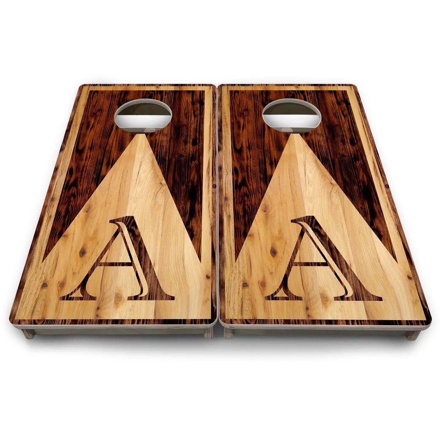 Wooden Triangle Letter - Mini or Vacation Size Cornhole Boards by Cornhole Solutions, custom cornhole board detail photo 2