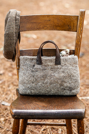 Natural Gray Petite Bag handmade wool bag by Comfy Bear Home product image 2