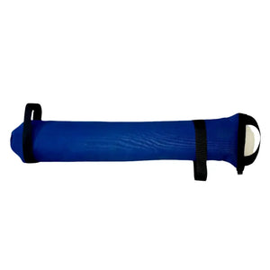 Blue workout battle bag with black straps and handles