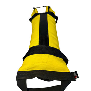 Yellow workout battle bag made from recycled fire hose