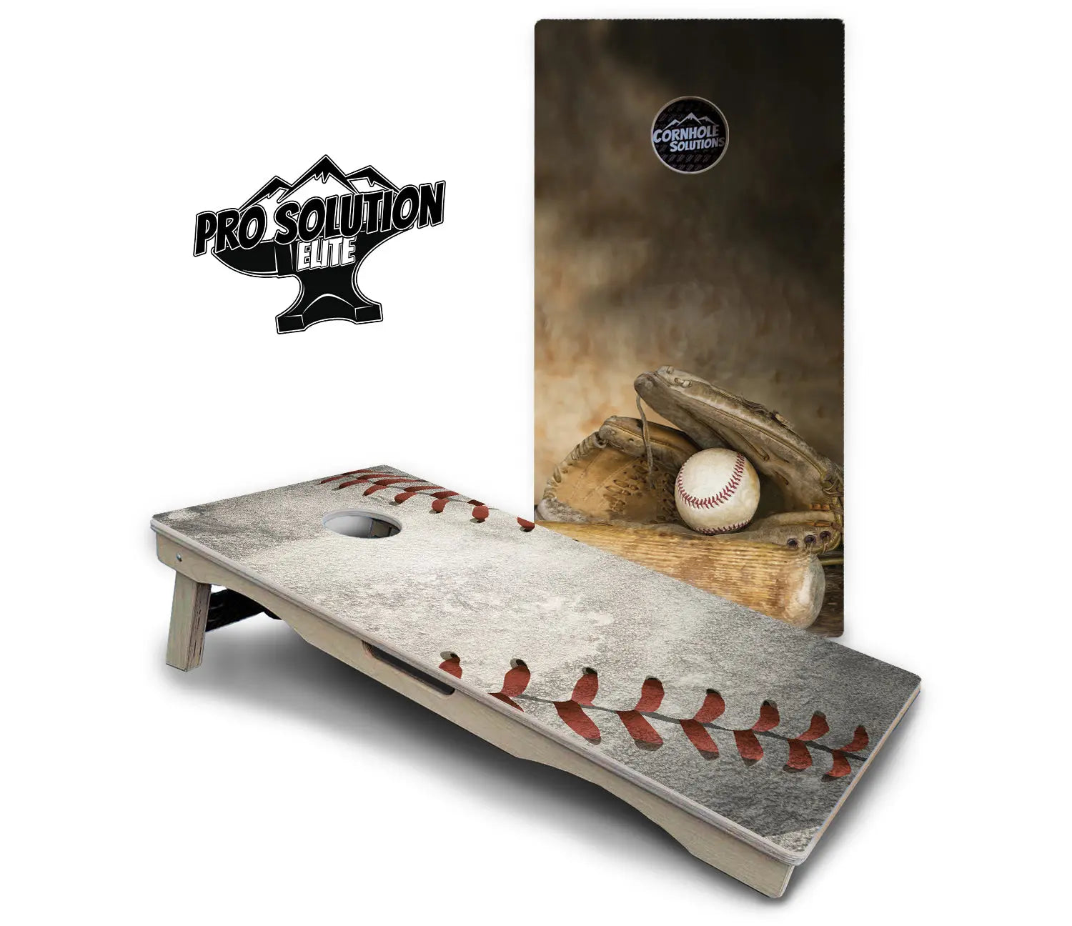 Worn Baseball & Glove Cornhole Boards - Pro Solution Elite Series Cornhole Solutions