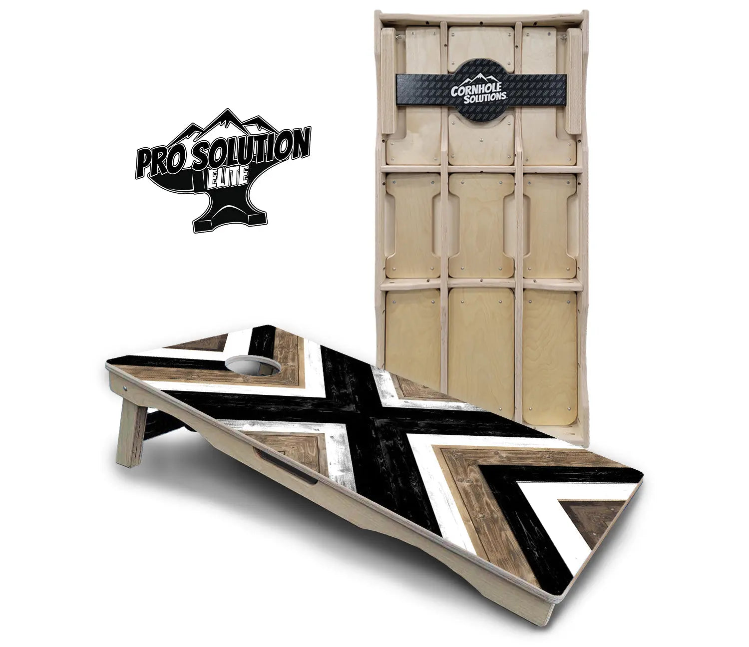 X Pattern Cornhole Boards - Pro Solution Elite Series by Cornhole Solutions, custom cornhole board main product photo