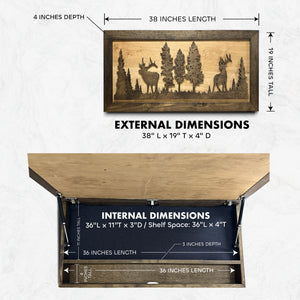 Deer and Elk Gun Concealment Furniture - Handcrafted Wooden Gun Cabinets - Gun Shelf Hidden Storage for Rifles, Shotguns, & Handguns - Quick Access Hidden Wall Safe (Extra Large)