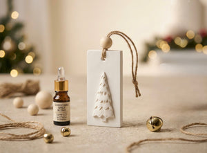 Christmas tree hanging diffuser stone by Believe Candle – product view 3