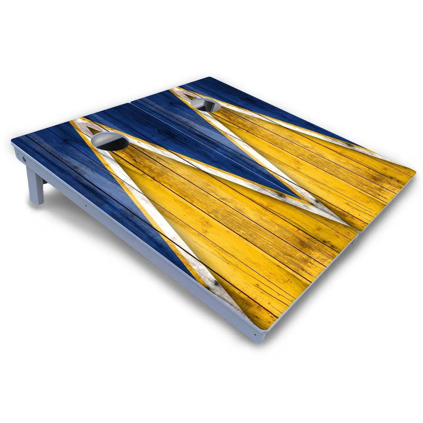 Yellow/Blue Triangle Cornhole Boards - All Weather Series Cornhole Solutions