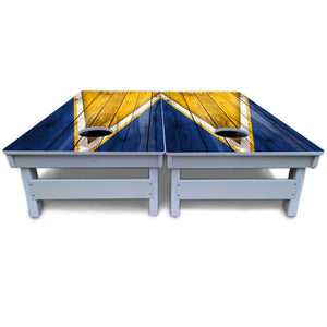 Yellow/Blue Triangle Cornhole Boards - All Weather Series Cornhole Solutions