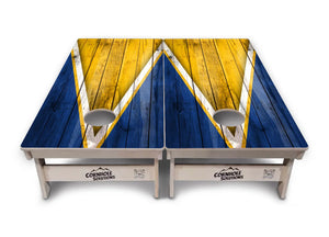 Yellow/Blue Triangle Cornhole Boards - Professional Tournament Series Cornhole Solutions
